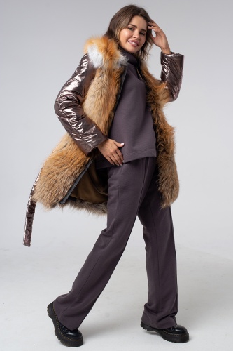 Куртка из меха лисицы Gold Fox комбинированная фото 17