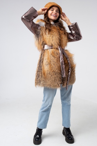 Куртка из меха лисицы Gold Fox комбинированная фото 11