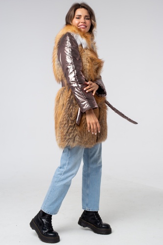 Куртка из меха лисицы Gold Fox комбинированная фото 8