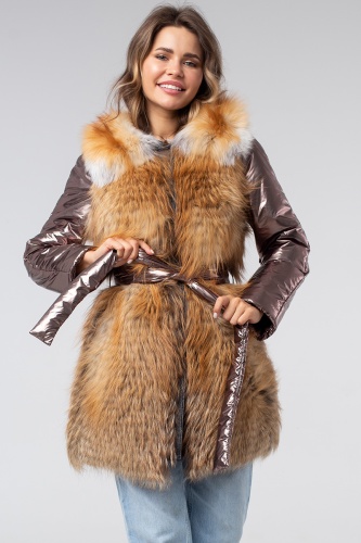 Куртка из меха лисицы Gold Fox комбинированная фото 6