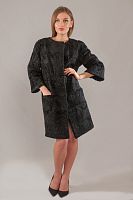 Пальто из меха афганского каракуля черное