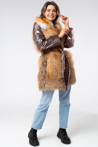 Куртка из меха лисицы Gold Fox комбинированная фото 3