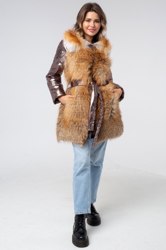 Куртка из меха лисицы Gold Fox комбинированная фото 2