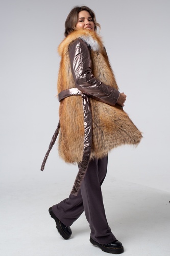 Куртка из меха лисицы Gold Fox комбинированная фото 16