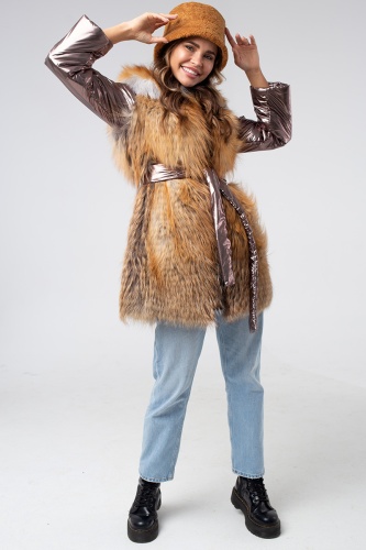 Куртка из меха лисицы Gold Fox комбинированная фото 12
