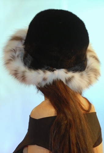 Шапка- шляпа из меха рыси"Мадонна" фото 2