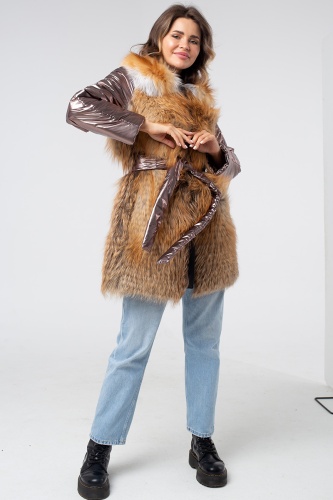Куртка из меха лисицы Gold Fox комбинированная фото 10
