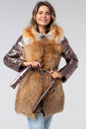 Куртка из меха лисицы Gold Fox комбинированная фото 5