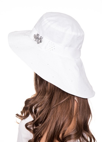Льняная шляпа Долорес белая фото 3