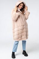 Пальто из меха норки светлая розовая